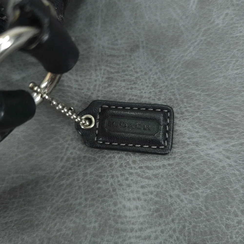 Coach Baguette Black Lurex C Pleated Op Art Signature Demi Hobo Bag Y2K